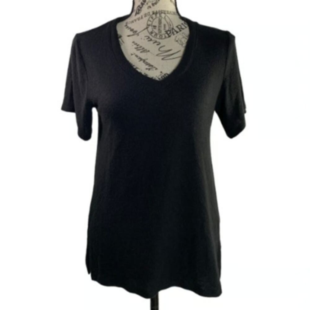Philosophy Women's Size XS Blouse Black Super Soft V-Neck Pullover Stretch NEW